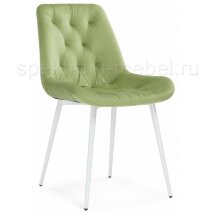 Стул на металлокаркасе Гояр confetti green / белый глянец