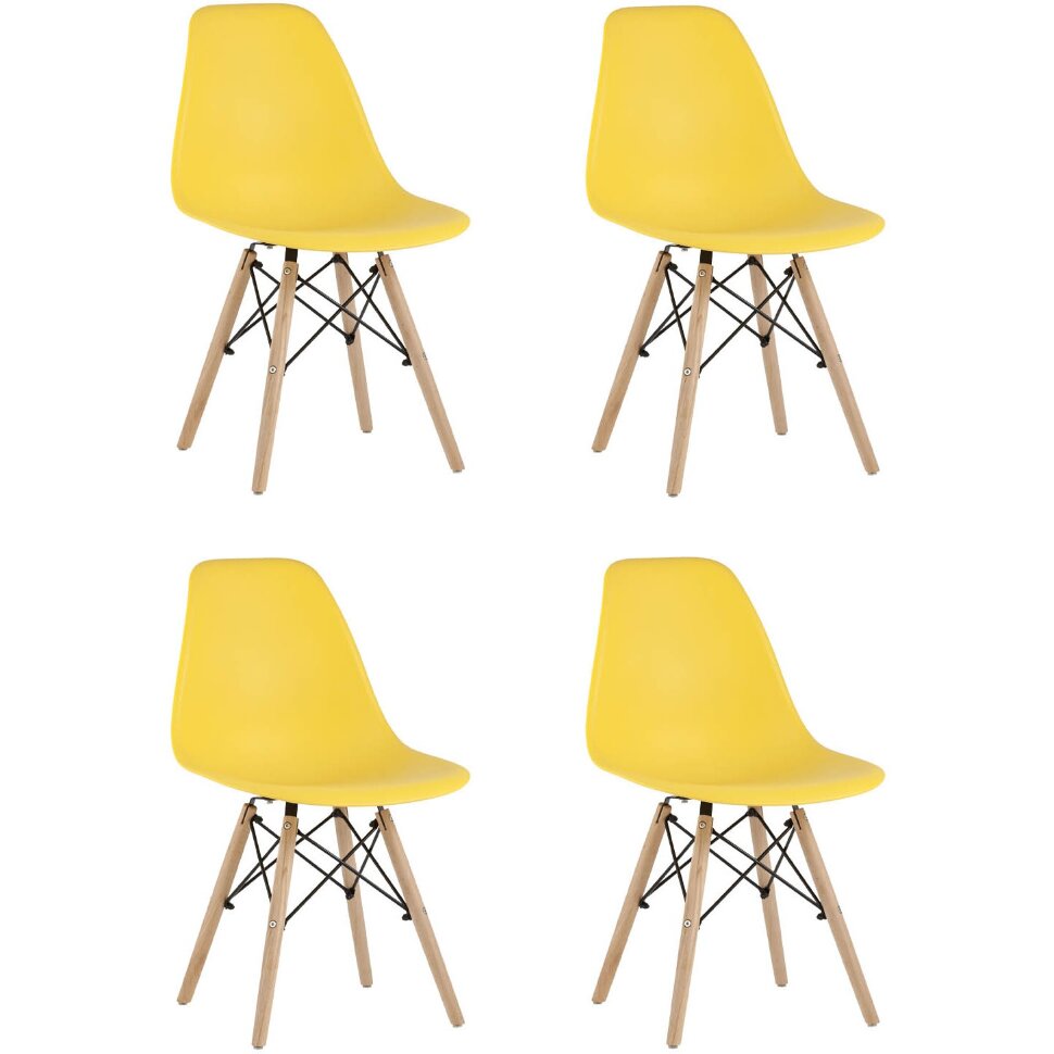 Стул Eames Style DSW желтый x4 (разборный каркас) 
