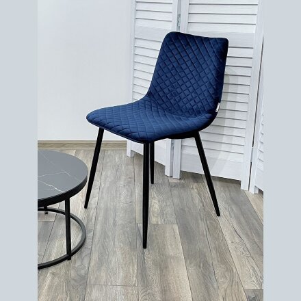 Стул TINTIN BLUVEL-86 NAVY BLUE / черный каркас М-City 
