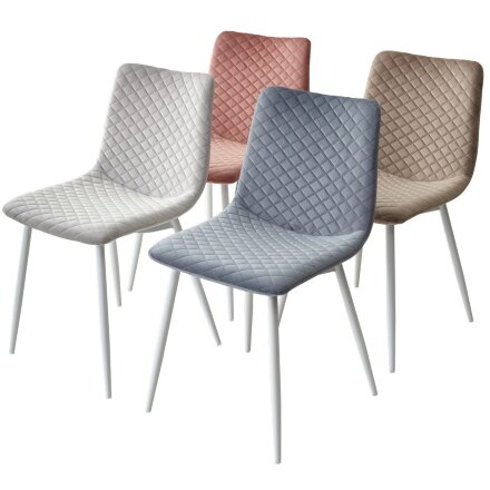 Стул TINTIN BLUVEL-03 LIGHT GREY / белый каркас М-City 