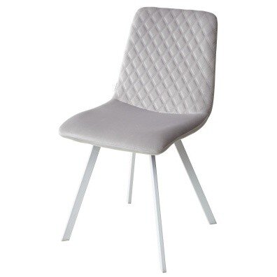 Стул DAIQUIRI BLUVEL-03 LIGHT GREY / белый каркас, велюр М-City 