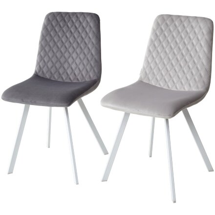 Стул DAIQUIRI BLUVEL-03 LIGHT GREY / белый каркас, велюр М-City 