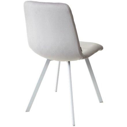Стул DAIQUIRI BLUVEL-03 LIGHT GREY / белый каркас, велюр М-City 