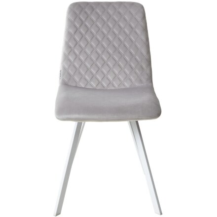 Стул DAIQUIRI BLUVEL-03 LIGHT GREY / белый каркас, велюр М-City 
