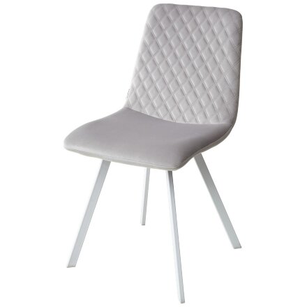 Стул DAIQUIRI BLUVEL-03 LIGHT GREY / белый каркас, велюр М-City 