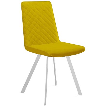 Стул DikLine 202 B16 YELLOW, ножки белые 