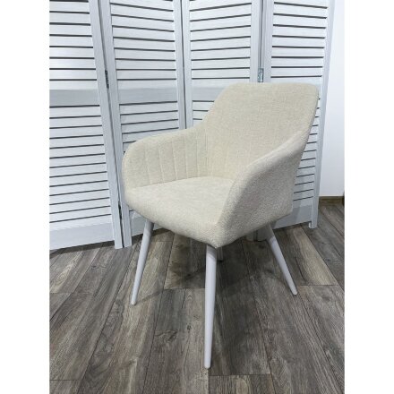 Стул BRANDY WZ2042-01 молочный фактурный велюр / белый каркас М-City 