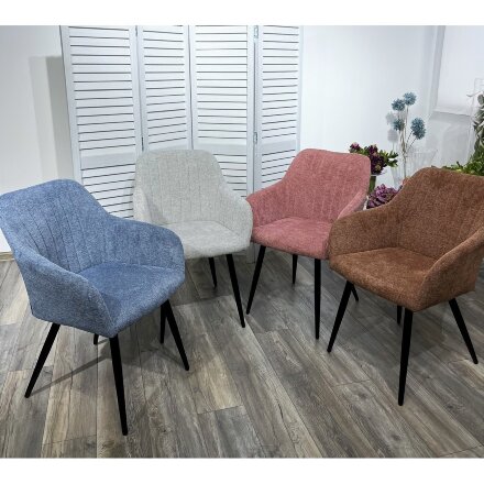 Стул BRANDY WZ2042-19 галечный серый фактурный велюр/ черный каркас М-City 