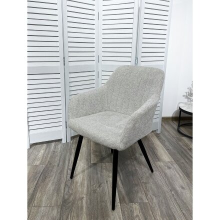 Стул BRANDY WZ2042-19 галечный серый фактурный велюр/ черный каркас М-City 