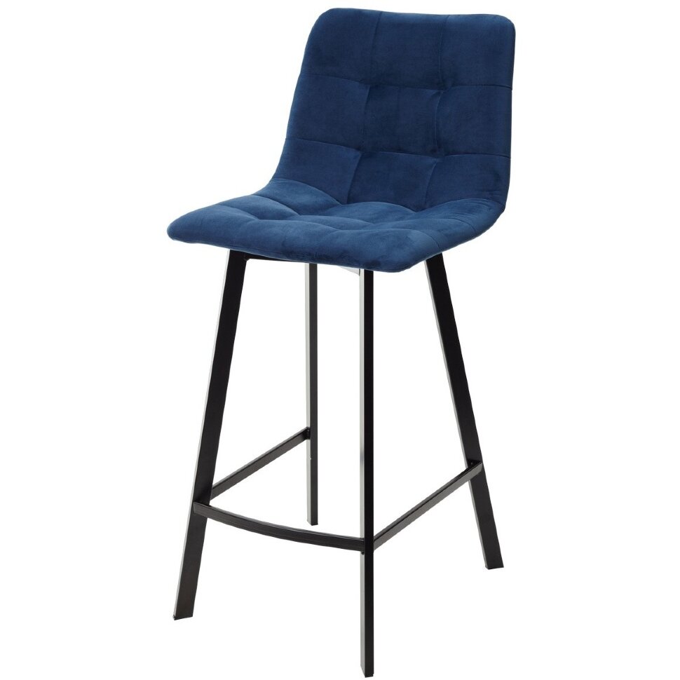 Полубарный стул CHILLI-QB SQUARE синий #29, велюр / черный каркас (H=66cm) М-City Полубарный стул CHILLI-QB SQUARE синий #29, велюр / черный каркас (H=66cm) М-City