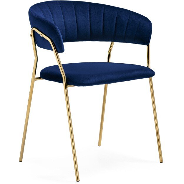 Стул на металлокаркасе Kamelia 1 dark blue / gold Стул на металлокаркасе Kamelia 1 dark blue / gold