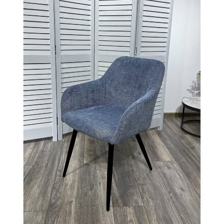 Стул BRANDY WZ2042-16 бледно-васильковый фактурный велюр/ черный каркас М-City 